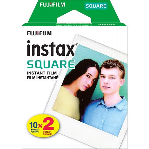 후지필름 Fujifilm Instax Share SP-3 Smartphone Printer (Black) with 20 Sheets of Instant Square Film with Basic Bundle (USA Warrantty)