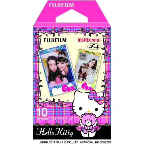 후지필름 Fujifilm Instax Mini Hello Kitty Instant Camera Set with Instax Mini Film, Include Twin Pack (20 Shoots) ,Hello Kitty Film (10 Shoots), Shoulder Strap