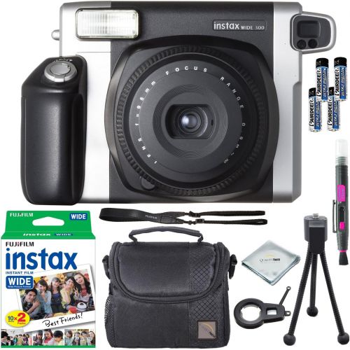 후지필름 Fujifilm Instax Wide 300 Instant Film Camera + instax Wide Instant Film, 20 Exposures + Extra Accessories