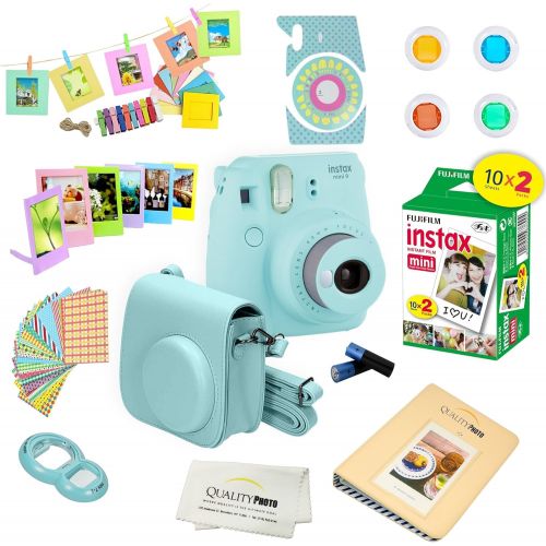 후지필름 Fujifilm Instax Mini 9 Instant Camera LIME GREEN w Film and Accessories  Polaroid Camera Kit