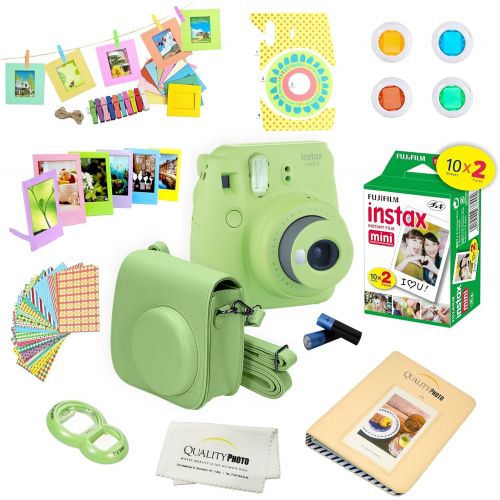 후지필름 Fujifilm Instax Mini 9 Instant Camera COBALT BLUE w Film and Accessories  Polaroid Camera Kit