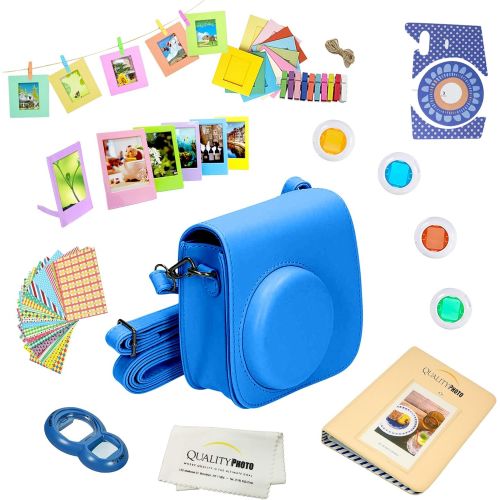 후지필름 Fujifilm Instax Mini 9 Instant Camera COBALT BLUE w Film and Accessories  Polaroid Camera Kit