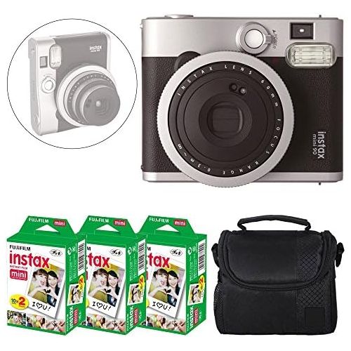 후지필름 Fujifilm INSTAX Mini 90 Neo Classic Instant Camera (Black) + Fujifilm Instax Mini Instant Film (60 Exposures) + Camera Case  Deluxe Accessory Bundle