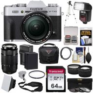 Fujifilm X-T20 Wi-Fi Digital Camera & 18-55mm XF (Silver) 50-230mm Lens + 64GB Card + Battery + Case + Flash + Tripod + Tele/Wide Lens Kit