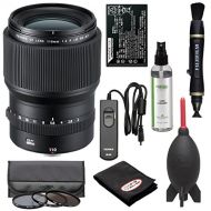 Fujifilm GF 110mm f2.0 R LM WR Lens with 3 Hoya UVCPLND8 Filters + NP-T125 Battery + RR-90 Remote + Cleaning Kit