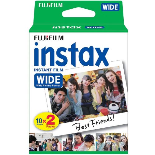 후지필름 Essentials Bundle for Fujifilm Instax Wide 300 Instant Film Camera with 40 Wide Prints + Flex Tripod + Cleaning Kit