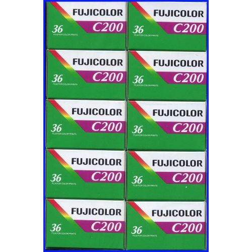 후지필름 10 Rolls Fujifilm Fujicolor C200 200 ISO 36 exp 35mm Color Negative Film (Pack of 10)