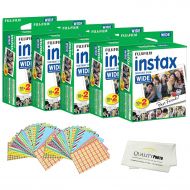 Fujifilm INSTAX Wide Instant Film 80 Pack - 80 Sheets - (White) for Fujifilm Instax Wide Cameras + Frame Stickers and Microfiber Cloth Accessories