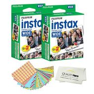 Fujifilm INSTAX Wide Instant Film 40 Pack - 40 Sheets - (White) for Fujifilm Instax Wide Cameras + Frame Stickers and Microfiber Cloth Accessories