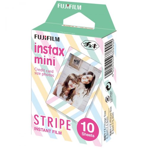 후지필름 Fujifilm Instax Mini 5 Pack Bundle Includes Stained Glass, Comic, Stripe, Shiny Star, Airmail. 10 sheets X 5 Pack = 50 Sheets.