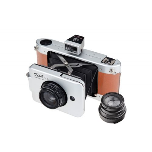 후지필름 Lomography Belair X 6-12 Jetsetter Medium Format Folding Camera - MetalLeather (SilverBrown)