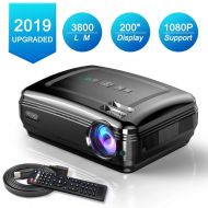 Projectors, FUJSU Full HD Video Projectors for PowerPoint Presentation, 3800LM Home Movie Projector for Laptop, PC, TV, iPad, iPhone, Android, SD Card,AV,VGA,USB Stick