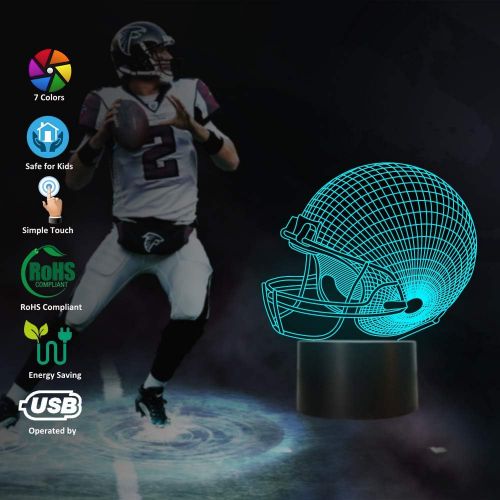  [아마존핫딜][아마존 핫딜] FULLOSUN Football Helmet 3D Lamp, Sport Gifts for Boys, Rugby Lover Gift, 3D Night Light for Kids, Baby Night Light Room Decoration Birthday Gift for Sport Fans, Nightmare Solution