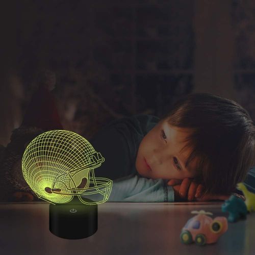  [아마존핫딜][아마존 핫딜] FULLOSUN Football Helmet 3D Lamp, Sport Gifts for Boys, Rugby Lover Gift, 3D Night Light for Kids, Baby Night Light Room Decoration Birthday Gift for Sport Fans, Nightmare Solution