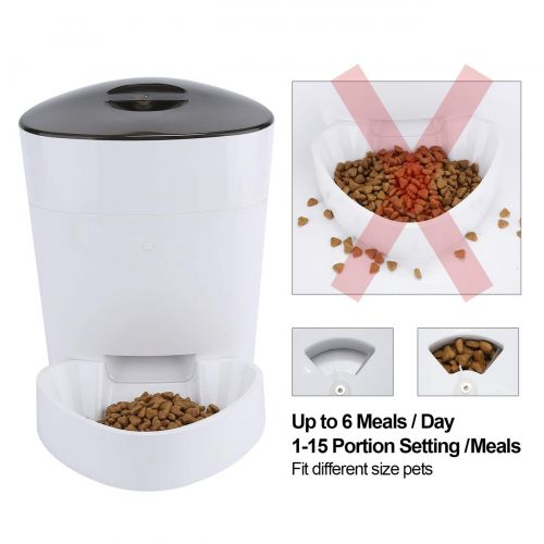  FULLOSUN 4L Automatic Cats and Dogs Pet Feeder Food Dispenser with Distribution Alarms, Portion Control, Programmable Timer for up to 6 Meals per Day Features