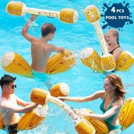 FULOXTECH 4 Pcs Inflatable Pool Fighting Float Row Toys, Battle Log Rafts for 2 Players, Pool Toys Games for Kids Adults Summer Swimming Inflatable Swimming Floaties Boat Joust Set Pool Part