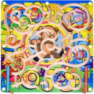 [아마존 핫딜]  [아마존핫딜]FUN LITTLE TOYS Wooden Toys Magnetic Puzzle Board, Wooden Magnetic Puzzle Activity Game, Birthday Gift for Boys & Girls
