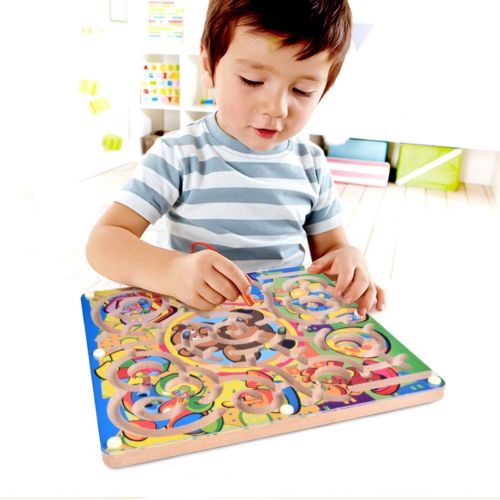 [아마존 핫딜]  [아마존핫딜]FUN LITTLE TOYS Wooden Toys Magnetic Puzzle Board, Wooden Magnetic Puzzle Activity Game, Birthday Gift for Boys & Girls