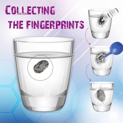  [아마존베스트]Spy Fingerprint Kit, FunKidz Detective Spy Kit for Kids Science Experiments with Finger Print Identification Set Spy Gear for Kids Scene Investigations Perfect Educational Gift for