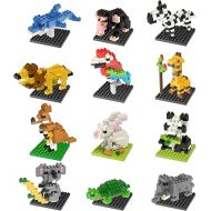 FUN LITTLE TOYS Party Favor for Kids, Mini Animals Building Blocks Sets Goodie Bags Stuffers for Kid, Small Toy Prizes, 12Pack Kit Birthday Party Favor Gifts