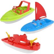 Toy Boats, 3 PCS Boat Bath Toy Toddler Pool Toys, Toy Boats for Water Play Plastic Toy Boats for Toddlers 1-3