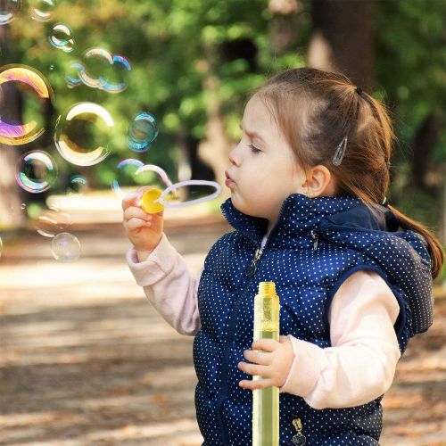  [아마존베스트]Bubble Wands 14’’ Big Pack Assorted Colors Non Toxic Summer Activity Party Favor Birthday Gift - 1 Dozen