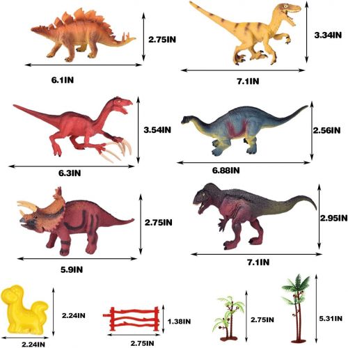  FUN LITTLE TOYS 29 PCs Play Sand Dinosaur Toys, Sand Box with Dinsoaur Figures, Dinosaur Molds, Magic Sand and Accessories