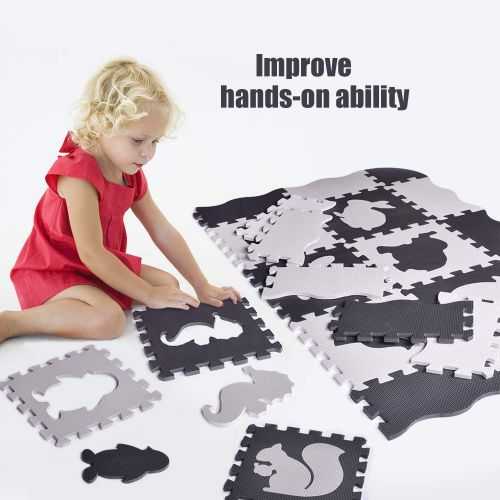  Visit the FUN LITTLE TOYS Store FUN LITTLE TOYS 25PCs Baby Play Mat with Fence Including 9 Different Animal Styles, Thick (0.47) Interlocking Foam Floor Tiles, Kids Room Decor Large Mat