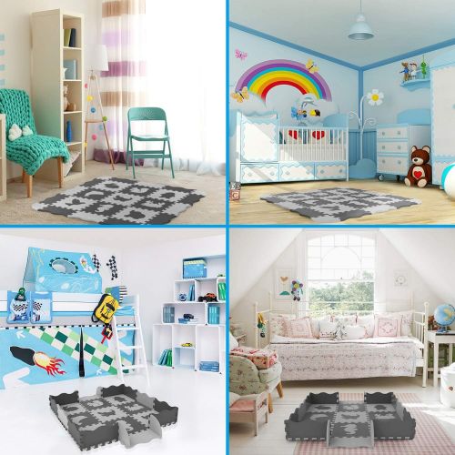  Visit the FUN LITTLE TOYS Store FUN LITTLE TOYS 25PCs Baby Play Mat with Fence Including 9 Different Animal Styles, Thick (0.47) Interlocking Foam Floor Tiles, Kids Room Decor Large Mat