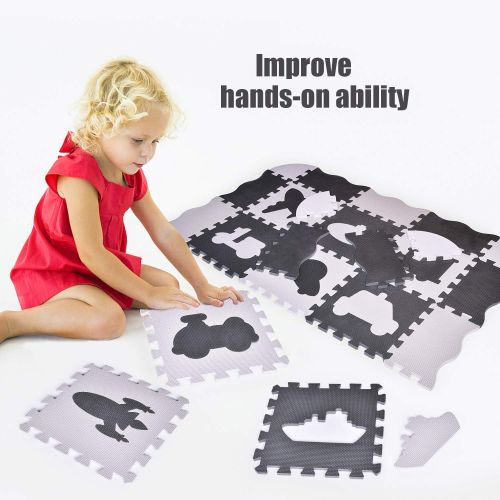  Visit the FUN LITTLE TOYS Store FUN LITTLE TOYS 25PCs Baby Play Mat with Fence Including 9 Different Vehicle Styles, Thick (0.47) Interlocking Foam Floor Tiles, Kids Room Decor Large Mat