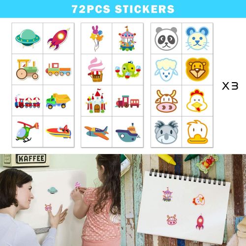  [아마존베스트]FUN LITTLE TOYS 212 Pcs Assorted Stamps & Stickers Set for Kids Includes 68 Pieces Self-Ink Stamps and 144 Pieces Stickers for Kids Party Favors, Easter Basket Stuffers, Easter Egg