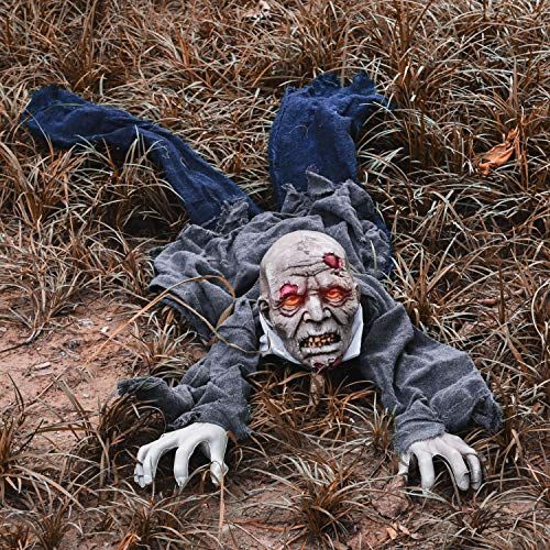  할로윈 용품FUN LITTLE TOYS 61 Inches Crawling Zombie Halloween Decoration Zombie for Yard Decorations, Scary Zombie Groundbreaker Decor