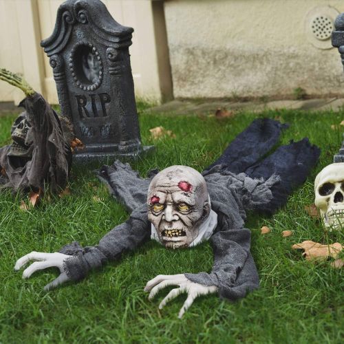  할로윈 용품FUN LITTLE TOYS 61 Inches Crawling Zombie Halloween Decoration Zombie for Yard Decorations, Scary Zombie Groundbreaker Decor