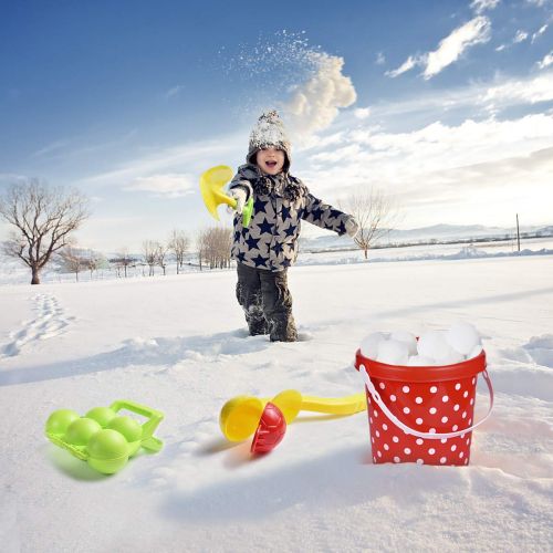  FUN LITTLE TOYS 11Pcs Snowball Maker Tools with Handle for Kids and Adults Snow Ball Fights, Fun Snowball Toys for Winter Outdoor Activities and More