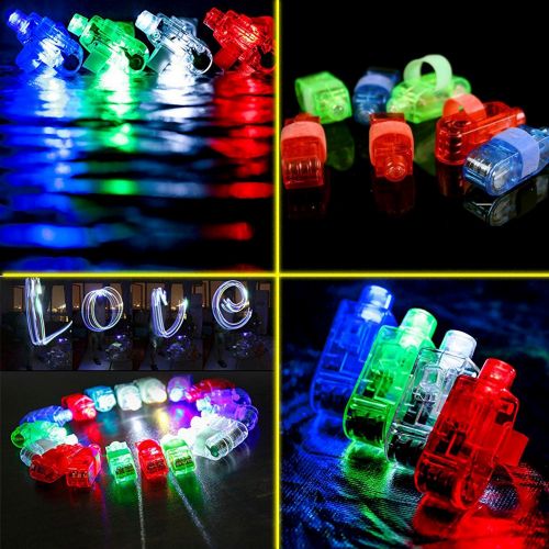  FUN LITTLE TOYS 60 PCS LED Light Up Toys Glow in The Dark Party Supplies, Halloween Party Favors Kids Including 40 LED Finger Lights, 12 Flashing Bumpy Rings, 4 Bracelets 4 Flashing Slotted Shades