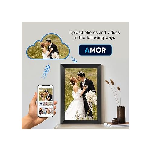  Digital Picture Frame Funcare 15.6 Inch Large WiFi Digital Photo Frame with FHD Touchscreen, Built-in 32GB Storage, Easy to Share Photos and Videos via APP, Wall Mountable