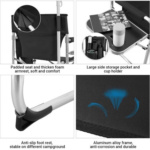  FUNDANGO 9C2116_Black-USVC1 Camping Director Chair, One Size