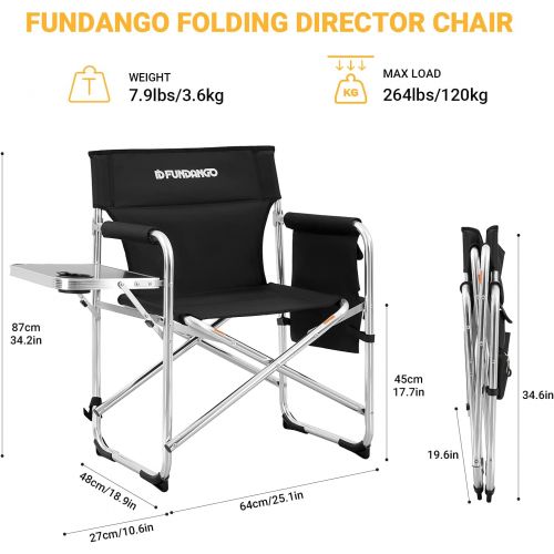  FUNDANGO 9C2116_Black-USVC1 Camping Director Chair, One Size