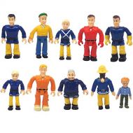 FUNERICA Set of 10 Fireman and Family People Toy Figures | Fireman /Firehouse Toy for Kids | Fireman Party Supplies Figurines