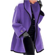 [아마존베스트]FUNEY Womens Casual Button Long Cardigan Woolen Coat Trench Jacke,Winter Warm Slim Fleece Lined Parkas Overcoat Tops