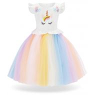 FUNNA Toddler Unicorn Costume for Girls Rainbow Princess Dress Tutu Birthday Party