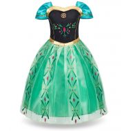 FUNNA Princess Anna Frozen Costume for Toddler Girls Fancy Dress Party with Accessorie