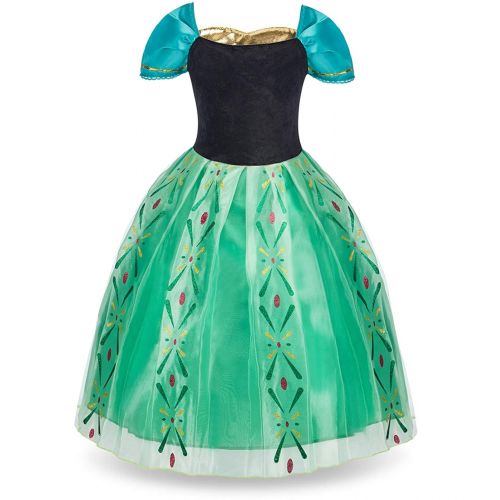  FUNNA Princess Anna Frozen Costume for Toddler Girls Fancy Dress Party with Accessorie