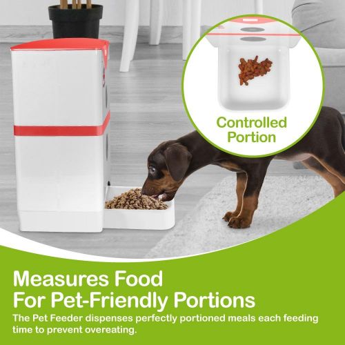  FUNPAW 6L WiFi Automatic Cat Dog or Small Pet Feeder with Camera Speaker and Mic for 2-Way Chat Scheduled Feeding and More Via iPhone or Android App