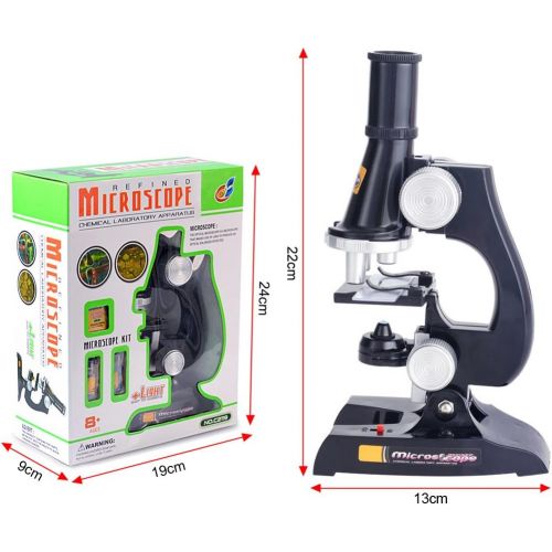  [아마존베스트]FUNRUI Kids Microscope, 450x, 200x, 100x Magnification Children Science Microscope Kit with LED Lights Includes Accessory Toy Set for Beginners Early Education