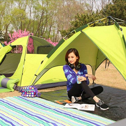  FURUDONGHAI Pop-Up Tents, 100% waterproof Family Camping Tent Fully automatic outdoor tent, fishing rainproof sunscreen tent, double door tent, camping couple tent Bag for Backpacking,Picnic,H