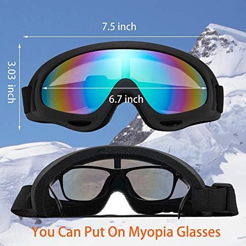  FUT_Forever FUT Ski Goggles Motorcycle Snowboard Goggle for Men Women & Youth 2 Pack