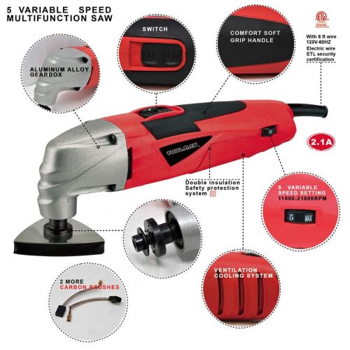  FUT_Forever 11pc 2.1A 5speed Multi-Purpose Oscillating Tool Sending Cutting Grinding Variable Multifunction Saw