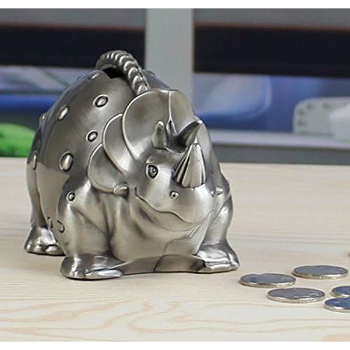  [아마존베스트]FUYU Creative Metal Cartoon Retro Dinosaur Piggy Bank Coin Bank Saving Pot Money Box