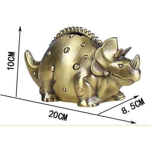  FUYU Creative Metal Cartoon Retro Dinosaur Piggy Bank Coin Bank Saving Pot Money Box